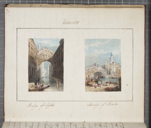Velence, Thomas Moodys Journal-ba beillesztve egy svájci és olaszországi körútról, 1822 (wc papíron)