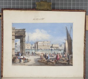 Velence, beillesztve a Thomas Moodys Journal címlapjára egy svájci és olaszországi körútról, 1822 (wc papíron)
