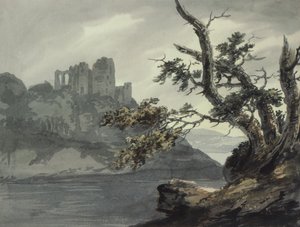 Romos kastély egy folyó közelében alkotó: Joseph Barber