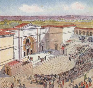 A rómaiak által Autunban épített amfiteátrum (színes litó)