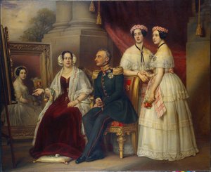 József szász Altenburg (Szász-Altenburg) hercegének családi portréja (1789-1868) - Joseph Karl Stieler (1781-1858) festménye, olaj, vászon alkotó: Joseph Carl Stieler