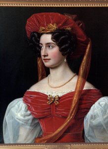 Vörös kalapos nő portréja Joseph Karl Stieler (1781-1858) 19. századi festménye. München, Chateau De Nymphenburg alkotó: Joseph Carl Stieler
