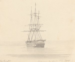Single Fregate, Stern Forward; Albion 1817. április 20 alkotó: Joseph Cartwright