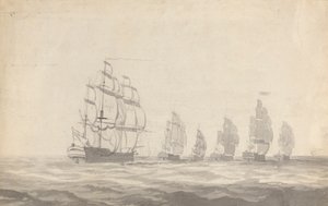 Hat csatahajó emelkedik nehéz tengeren alkotó: Joseph Cartwright
