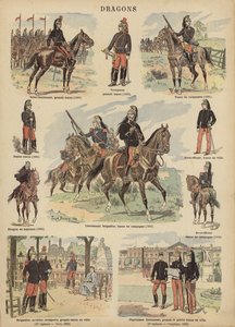 A francia hadsereg dragonyosai (színes litho)