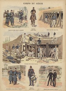 A francia hadsereg hadmérnökei (színes litho)