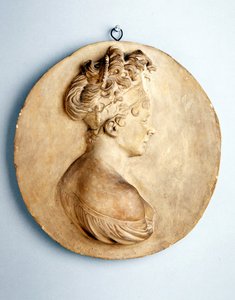 Madame Recamier kör alakú domborműve, 1801-1802 körül (terrakotta)
