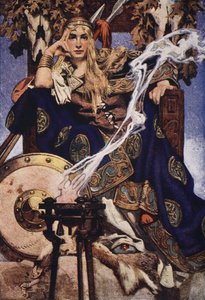 Queen Maev, előlap a "Myths and Legends of the Celtic Race" című filmből, T.W. Rolleston
