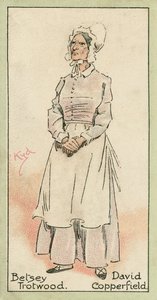 Betsey Trotwood, David Copperfield (színes litográfia) alkotó: Joseph Clayton (1856-1937) (after) Clarke