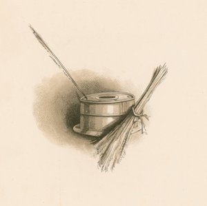 Charles Dickens toll és tinta (színes litográfia) alkotó: Joseph Clayton (1856-1937) (after) Clarke