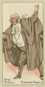 Buzfuz őrmester, Pickwick Papers (színes litográfia) alkotó: Joseph Clayton (1856-1937) (after) Clarke