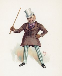 Major Bagstock, illusztráció a „Character Sketches from Charles Dickens” című könyvből, 1890 körül alkotó: Joseph Clayton Clarke
