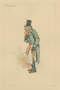 Trotty Veck – The Chimes, 1920-as évek (toll és tinta WC-vel papíron) alkotó: Joseph Clayton Clarke