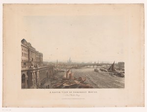 Kilátás a Somerset-házra és a Temzére délről A Somerset House déli képe a Waterloo hídról (cím az objektumon)