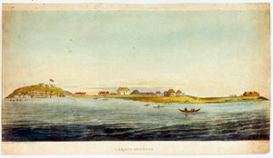 Goree-sziget (színes aquatinta) alkotó: Joseph Constantine Stadler