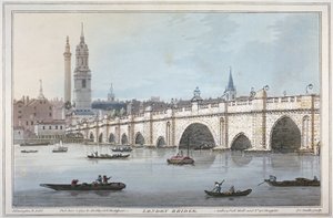 Old London Bridge, 1795 alkotó: Joseph Constantine Stadler