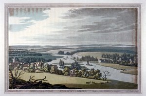 Streatley és Goring kilátása Berkshire-ben és Oxfordshire-ben, 1793 alkotó: Joseph Constantine Stadler