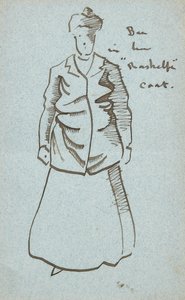 Méh néni Rashelfe-kabátjában (toll és tinta) alkotó: Joseph Crawhall