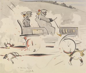 The Road Hog (papíron mosni) alkotó: Joseph Crawhall