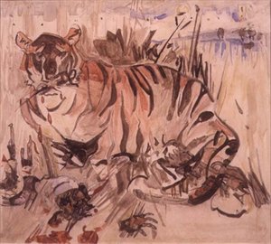 Tigris (akvarell papíron)