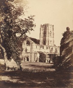 Fountains Abbey. A templom, a kolostor és a hospitium, 1850-es évek.