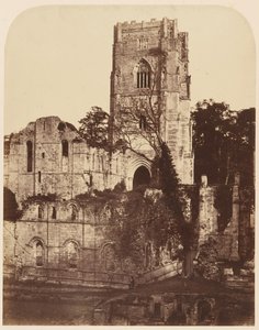 Fountains Abbey. Templom és Káptalanház, 1850-es évek.