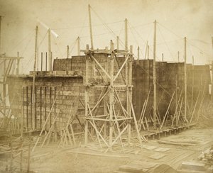 A „Nagy Kelet” épül, Millwall, London, 1855