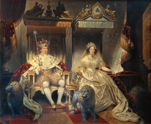 VIII. keresztény (1786-1848) és Caroline Amalie királynő (1796-1881) koronázási köntösben