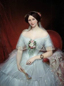Madame Pouchet portréja Archimede Pouchet orvos felesége, Gustave Flaubert barátja. Joseph Court festménye (1797-1865) 1849 V. 0,97x1,3 m Rouen, Musee des Beaux Arts - Madame Pouchet portréja, Archimede Pouchet orvos feleségének