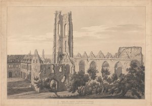 Kilátás a Valenciennes-i Szent Miklós-templomra az ostrom után
