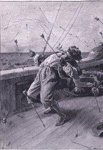 Hagyták repülni a nyilaikat, és megölték szegény pénteket (litho) alkotó: Joseph Finnemore