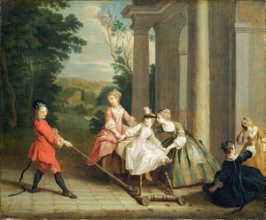 Hobbilóval játszó gyerekek, 1741-47 körül