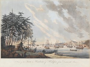 Kilátás Halifax városára és kikötőjére a Dartmouth Shore-ról, 1781