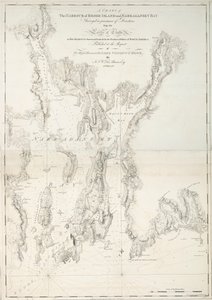 Rhode Island és a Narraganset-öböl kikötőjének térképe