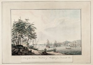 Halifax városának és kikötőjének látképe a Dartmouth partjáról, 1777 körül (Nyomtatva)