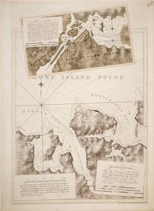 Az Oyster Bay és a Huntington Bay, Long Island Sound térképe alkotó: Joseph Frederick Wallet DesBarres