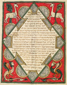 Groteszk, illusztráció a zsidó Cervera Bibliából, 1299