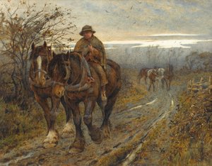 Fáradt állatok visszatérnek az ekéről, 1894 (wc papíron)