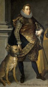 Maximilian Ernest osztrák főherceg 1583-1616 vadászkutyával, 1604