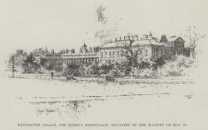 A Kensington-palota, a királynő szülőháza, amelyet őfelsége újra meglátogatott május 15-én alkotó: Joseph Holland Tringham
