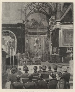 Viktória elvesztése, Ünnepélyes Requiem istentisztelet a Szent János-székesegyházban, Máltán, július 4. alkotó: Joseph Holland Tringham