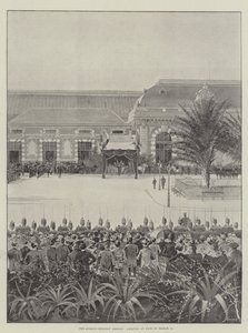 A királynő külföldi nyaralása, érkezés Nizzába március 15-én alkotó: Joseph Holland Tringham