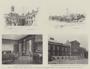 Kilátás a Kensington-palotára, amelynek állami termeit a királynő parancsára helyreállítják és megnyitják a nagyközönség számára alkotó: Joseph Holland Tringham