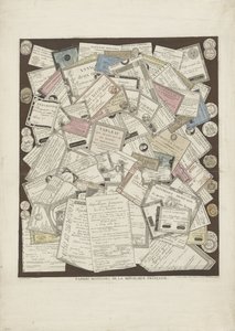 Frans papiergeld A Francia Köztársaság érmepapírjai (cím a tárgyon) alkotó: Joseph Hunin