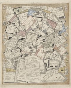 Frans papiergeld A Francia Köztársaság érméi és egyéb papírjai (cím a tárgyon) alkotó: Joseph Hunin