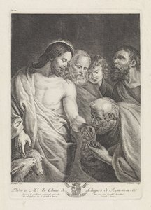 Péter megkapja Krisztus kulcsait alkotó: Joseph Hunin