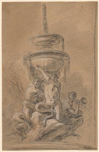 Egy szökőkút három tritonnal alkotó: Joseph Ignace François Parrocel