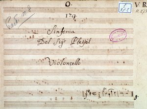 Pleyel D-dúr szimfóniájának első oldala alkotó: Joseph Ignace Pleyel