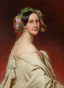 Charlotte von Hagn színésznő portréja 1809-1891, 1850. alkotó: Joseph Carl Stieler