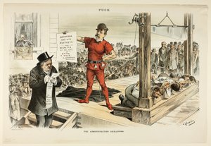 Az adminisztrációs guillotine, a Pucktól alkotó: Joseph Keppler